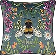 Wylder Nature House Of Bloom Zinnia Bee Square Cushion Cover, 43 x 43cm