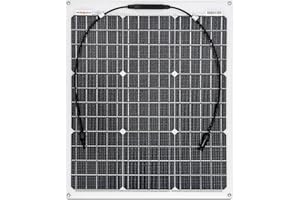 ENJOY SOLAR enjoysolar ETFE Semi Flexible Solar Panel PERC Cell Solar Panel Marine Caravan Yacht Boat, 50W, 1