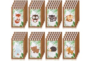 Clabby 32 Stück Mini Notizbücher für Kinder Wald Gastgeschenk, Waldtier Mini Notizblöcke Waldtier Spiralblock Eule Waschbär Eichhörnchen Kaninchen Dekoration für Kinder Klassenzimmer (Süß Stil)