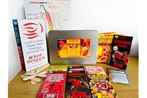 RED DRAGON SEEDS Chilli Seeds - Tin Edition - Super Hot Chilli Seed Variety Pack - 7 Super Hot Pepper Variety Seeds Including The Carolina Reaper and Dragons Breath - 70 Super Hot Seeds