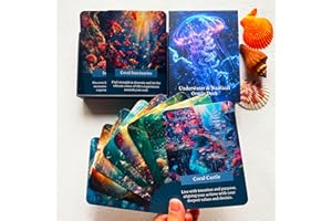 Vzmeiyre Ocean Oracle Cards Deck, Underwater & Nautical Themed Oracle Cards for Beginners, Cover All Areas in Life, Love, Spiritual Journey, and Career(3.5" x 5")