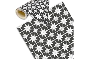 DECORA TU MUNDO - Alfombra Cocina Lavable Antideslizante - Hidraulica- Alfombra vinilica Cocina para Salon - Baño - Pasillo o Terraza - Vinilo Ideal para Exterior (Estrella Oscura 160x120 cm)