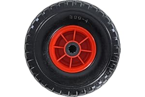 Estexo Home & Garden PU Ersatzrad 3.00-4 Reifen Ø 260 mm Vollgummi f. Sackkarrenrad mit Nadelllager