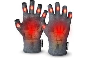 Medipaq Anti-Arthritis Gloves (Pair) - Fingerless Gloves for Arthritis Providing Warmth and Compression - Large with Grip
