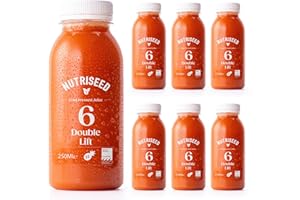 Nutriseed Double Lift Carrot Juice (6 x 250ml) - Cold Pressed Juice, 100% Natural Ingredients containing Carrot, Apple, Pineapple, Ginger, Beetroot and Lemon, No Added Sugar, Gluten-Free & Dairy-Free