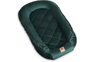PIMKO Nid douillet multifonctionnel, 2 côtés, pour bébé, anti-allergique, cocon, 60 x 90 cm, velours (vert roi)