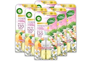 RECKITT Air Wick Duftölflakon Nachfüller Sommervergnügen – Blumig-frischer Raumduft – 6er Duftöl Set – Plastikfreie Verpackung