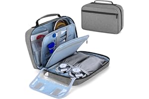 Damero Estuche de Transporte para 2 Estetoscopios, Estuche para Estetoscopio Portátil compatible con el Estetoscopio Littmann/ADC/Omron de 3M y Accesorios de Enfermería, Gris