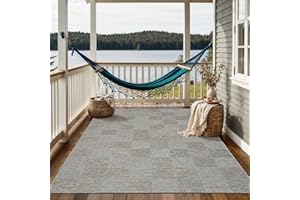 the carpet Calgary - robuster Teppich, Flachgewebe, modernes Design, ideal für Wohnzimmer, Esszimmer und Außenbereich, In- und Outdoor, Vintage-Optik, Boho-Style, Grau-Beige, 160 x 220 cm