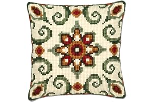 VERVACO Kit Cuscino Punto Croce Geometrico Set Ricamo Principianti Cuscini Gobelin Decorativi ca. 40 x 40 cm Accessori per Lavoretti Creativi DIY Casa Decor Hobby Adulti Cross Stitch