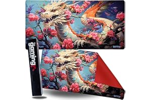 The Gaming Mat Company Tapis de Jeu & Souris MTG - 28" x 14" - Compatible Magic The Gathering, YU-Gi-Oh. Grand Tapis Souris & Cartes, modèle Flower Dragon