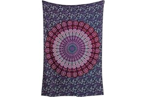 RAJRANG Tenture Murale Hippie mandala mural tapisserie Drap Mural Psychedelic Tapestry Rose Boheme Déco Mural Por