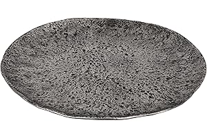 EGLO LIVING Dekoschale Forleyet, elegante Schale zum Dekorieren, runder Dekoteller handmade aus Aluminium in Nickel-Antik, flache Metallschale Ø 34 cm