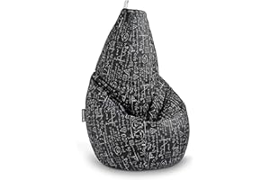 HAPPERS Puff Salón o Dormitorio Estampado School XL con Relleno Incluido