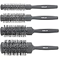 Sibel Ceramic Heat-Retaining Radial Brush Set of 4 - Black