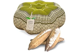 ‎LIVASIA Livasia Meditationskissen Stern, Yogakissen mit Kapok, Pouf, Bodenkissen sternförmig Yoga Zen Meditation, Zafukissen für Garten und Balkon, Sitzkissen handgefertigt Ø 30x15cm