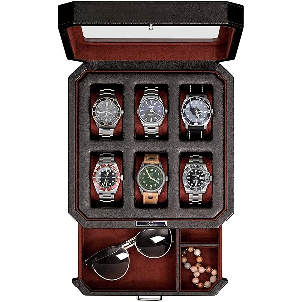 ROTHWELL 8 Horloge Reiskoffer Opbergorganisator voor 8 Horloges, 2 Paar Zonnebrillen, Ringen & Manchetknopen | Stoere Draagbare Bescherming met Rits Geschikt voor Alle Polshorloges & Smartwatches tot ROTHWELL 8 Horloge Reiskoffer Opbergorganisator voor 8 Horloges, 2 Paar Zonnebrillen, Ringen & Manchetknopen | Stoere Draagbare Bescherming met Rits Geschikt voor Alle Polshorloges & Smartwatches tot