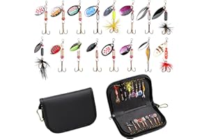 OROOTL Fishing Spinner Lures Kit Spinnerbait Spoon Lure Set Upgraded Spinning Bait Fishing Tackle Bag for Trout Pike Perch Bass Salmon Popular Gifts for Fishermen