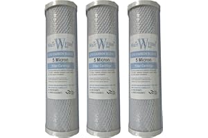 THE WATER FILTER MEN 3 x Cartucho bloque de carbón 10" x 2.5", Carbon Block 5micra, para la ósmosis inversa y otros filtros de agua
