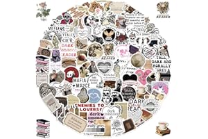 DIWSO 100 Pcs Vintage Dark Lesen Aufkleber für Scrapbook, Tagebuch, Laptop, Umschläge, Wasserflasche, Skateboard, Fahrrad, Computer, Graffiti, Teenager, Junge, Mädchen, Wasserfest