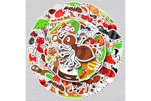 LYUNMU Set di 50 adesivi a forma di formiche per auto, laptop, skateboard, bicicletta, ciclomotore, moto, computer, adatto per adulti e bambini