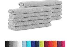 WASSERBETTEN-MARKENSHOP SUPERTOLL zestaw 10 ręczników dla gości, 30 x 50 cm w specjalnej cenie 100% bawełny w wielu kolorach – opakowanie 10 szt. ręczników dla gości, 30 x 50 cm, kolor srebrny