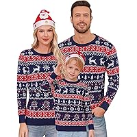 Gyabnw Christmas Jumper for Men Women Family Matching Xmas Jumpers Kids Unisex Knitted Pullover Ugly Sweater Couples Novelty 