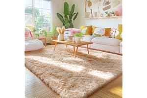 smiry Fluffig matta med hög lugg, löpare, tvättbar – 80 x 150 cm, kamel