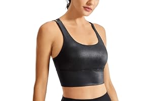 CRZ YOGA Donna Reggiseno Sportivo Yoga Spalline Incrociate Imbottite Lunga Top Senza Ferretto