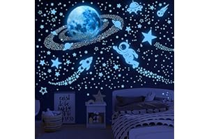 531 Pièces Autocollants Planètes Phosphorescentes Etoiles Phosphorescentes Plafond Solaire Astronaute Galaxie Fluorescente Lumineuse Stickers Muraux Décoration pour Bébé Enfants Fille Garcon Chambres