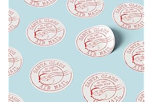 GELZ 30 x Small Santa AIR Mail Christmas Stickers Gift Present Parcel Sticky Labels Stamp (30mmx30mm)