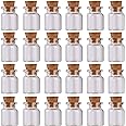 MaxMau 24 Sets of 5ml Small Glass Bottles with Cork Stopper Tiny Clear Vials Storage Container for Art Crafts Projects Decoration Party Supplies
