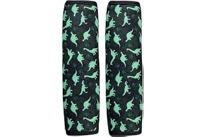 HECKBO 2x Dino Dinosaures Protecteur de ceinture de sécurité pour ceinture de sécurité Coussin d'épaule Coussin d'épaule Sièges d'auto Coussin de ceinture de sécurité pour enfants et garçons