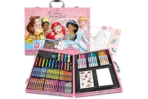 CRAYOLA Disney Prinzessinnen Malkoffer Für Kinder Mit Buntstiften, Filzstiften Und Wachsmalkreiden, 115-teiliges Malset, Farbstifte Set Zum Malen Und Zeichnen, Malstifte Ab 3 Jahre