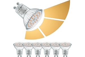 EACLL GU10 LED ciepła biel 6 W 3-stopniowe ściemnianie za pomocą włącznika światła, 6-pak. 700 lumenów 2700 K zastępuje 75 W, 3 poziomy jasności z funkcją pamięci, 3 w 1 lampa reflektorowa, bez migotania, ściemnianie bez ściemniacza