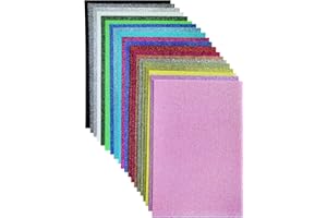 JTNOHX Feltro glitterato, confezione da 20 pezzi di fogli di glitter solido per il progetto di partito, 20x30cm tessuto glitterato per l'artigianato, piazza di feltro glitterato per Holiday Greeting Festival