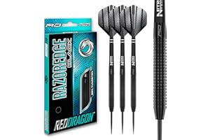 ‎RED DRAGON RED DRAGON Razor Edge Black Dartpfeile Tungsten Profi Steel Darts mit Flights und Schäfte