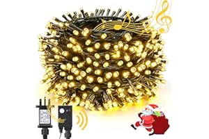NEXVIN Christmas Tree Lights Outdoor, 25M 200 LED Plug in Christmas Fairy Lights with Christmas Music, Motion Sensor Christmas Decorations Lights for Outdoor Indoor Garden Wedding Party Warm White