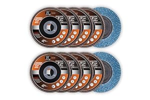 HERZLG LIFE Fächerscheibe 125 Metall, 10 Stück schleifscheiben 125mm winkelschleifer, Profi-Fächerschleifscheibe Lamellenscheiben für Metall Holz Stahl Mixpack korn 40/60/80/120