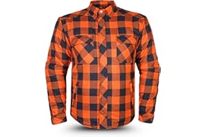 Tornado Impact Men's Lumberjack Motorcycle Shirt | CE Level 2 Removable Armour | Water-Resistant Flannel Jacket Lined with Protective Aramid Fibers