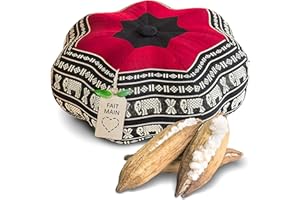 Livasia Coussin de méditation étoile - Ø 30x15cm - Coussin de Yoga kapok, Pouf, Coussin de Sol en Yoga Zen méditation, Coussin zafu Jardin Balcon, Coussin d’Assise Fait Main