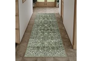 HUGEAR Vintage Tappeto Cucina 60x240cm Verde Antiscivolo Lavabile In Lavatrice Lungo Per Corridoio Tappeti Rug Rettangolare Pelo Corto Carpet