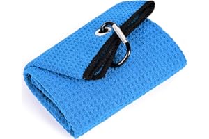 Mile High Life Golf Towel | Tri-fold Waffle Towels | Premium Microfiber Fabric | wiith Heavy Duty Carabiner Clip