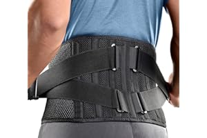 FREETOO Fascia Lombare Supporto Schiena,Regolazione della Fascia Schiena Con 7 Stays,Allevia il Dolore Dlla Vita Fascia Lombare Posturale,Supporto Lombare Per La Scoliosi Sciatica,M(Vita 90-110 CM)