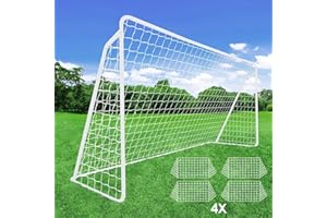 TLSUNNY Porte da calcio, 365 x 182 cm / 240 x 150 cm, grande porta da calcio per bambini e adulti, con 2 rete per cortile, giardino, le spiagge, le scuole