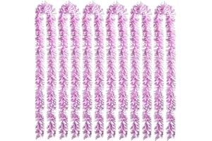 SUMIND Blulu 6 Stücke Weihnachten Lametta 39,4 Fuß Metallic Garland Glitzernde Hängende Dekoration für Weihnachtsbaum Kranz Hochzeit Party Lieferungen (Rosa Weiß)