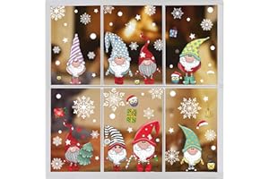 DURINM Fensterbilder Weihnachten Selbstklebend Weihnachten Fenstersticker Winter Deko Weihnachtsdeko Fensterbilder Weihnachten Schneeflocken Fensterdeko