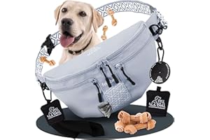 fell&bell Leckerlitasche für Hunde – wasserfester Leckerlibeutel mit 2 Snackfächern, 1,8 L Hauptfach, Handyfach & Kotbeutelspender | Futterbeutel Hundetraining & Hundetasche für Welpen Zubehör