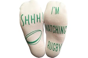 BRING ME SOCKS 'SHHH I'm Watching Rugby' Funny Pair of Ankle Socks For Rugby Fans