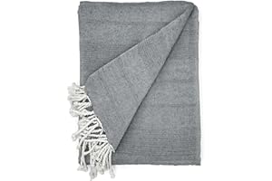 Cardenal Textil - Foulard Multiusos Peñíscola, Plaid para Cama, Manta para Cama, Cubre Sofá, Antracita, 180 x 260 cm